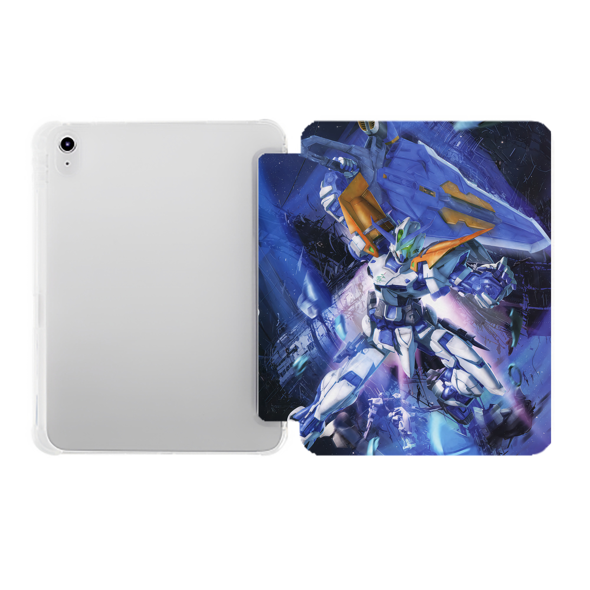 （画像用） 機動戦士ガンダム Mobile Suit Gundam IPad ケース ペン収納付き 三つ折りスタンド PUレザー×シリコン 対応機種9.5/10.5/10.9インチ